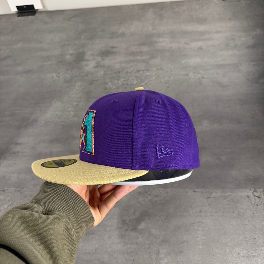 Hat Club Arizona Diamondbacks New Era Cap 7 3/4 Purple Teal Khaki Tan Fitted - Picture 3 of 6